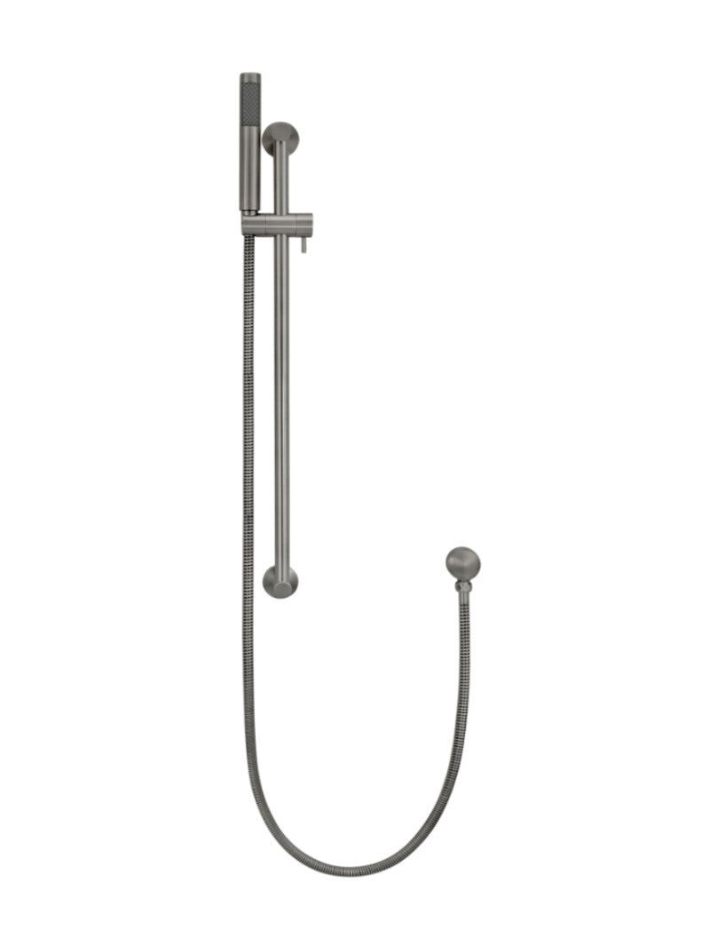 Round Hand Shower on Rail Column - Shadow Gunmetal