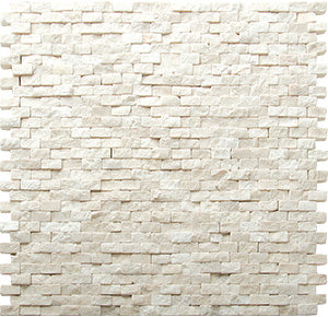 Natural Split Botticino Marble Mosaic tile face, 300 x 300 mm