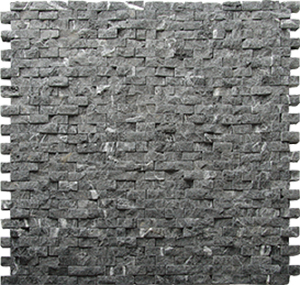 Natural Split Nero Marquina Marble Mosaic tile face, 300 x 300 mm
