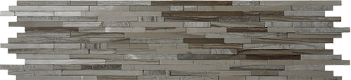 Natural Split Plus Coffee Stone Marble Mosaic tile face, 600 x 150 mm
