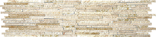 Natural Split Plus Emperador Light Marble Mosaic tile face, 600 x 150 mm