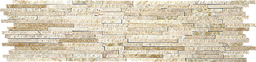 Natural Split Plus Emperador Light Marble Mosaic tile face, 600 x 150 mm