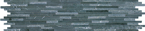 Natural Split Plus Persian Blue Marble Mosaic tile face, 600 x 150 mm