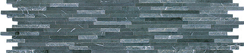 Natural Split Plus Persian Blue Marble Mosaic tile face, 600 x 150 mm
