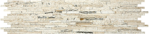 Natural Split Plus Pyramid Gold Marble Mosaic tile face, 600 x 150 mm