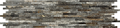 Natural Split Plus Pyramid Silver Marble Mosaic tile face, 600 x 150 mm