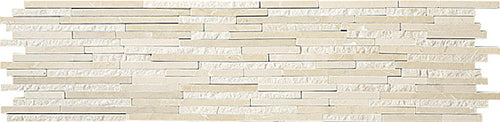 Natural Split Plus Travertine Classico Marble Mosaic tile face, 600 x 150 mm