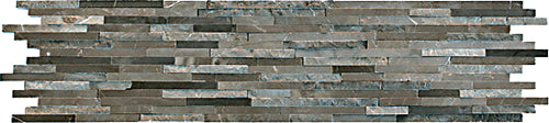 Natural Split Plus Vinalisa Brown Marble Mosaic tile face, 600 x 150 mm