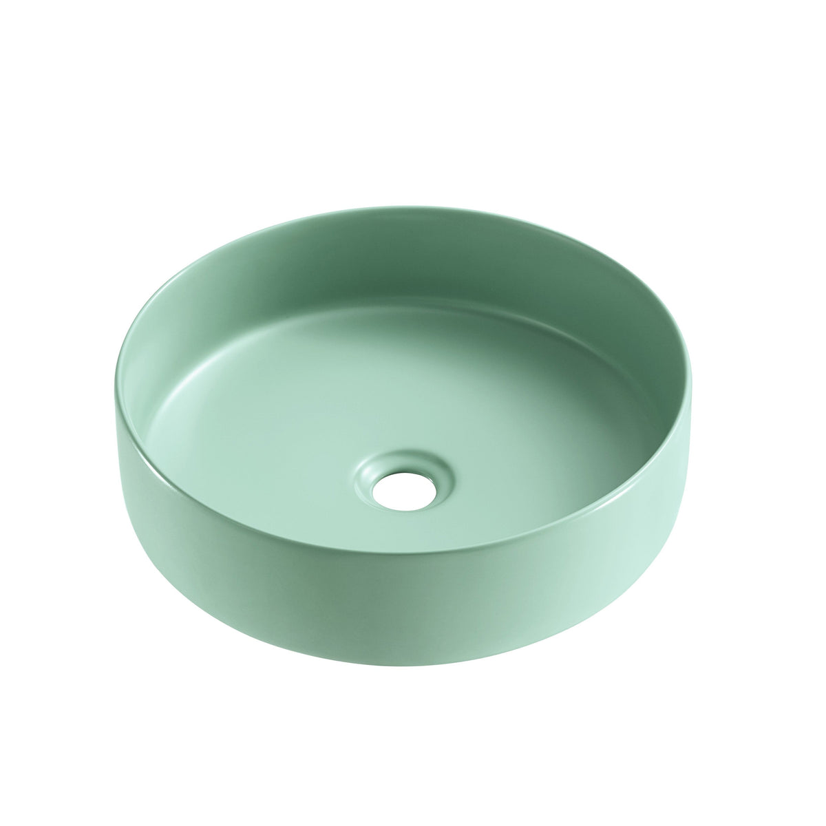 Above Counter Ceramic Basin 360 x 360 x 120mm - Matte Green 1