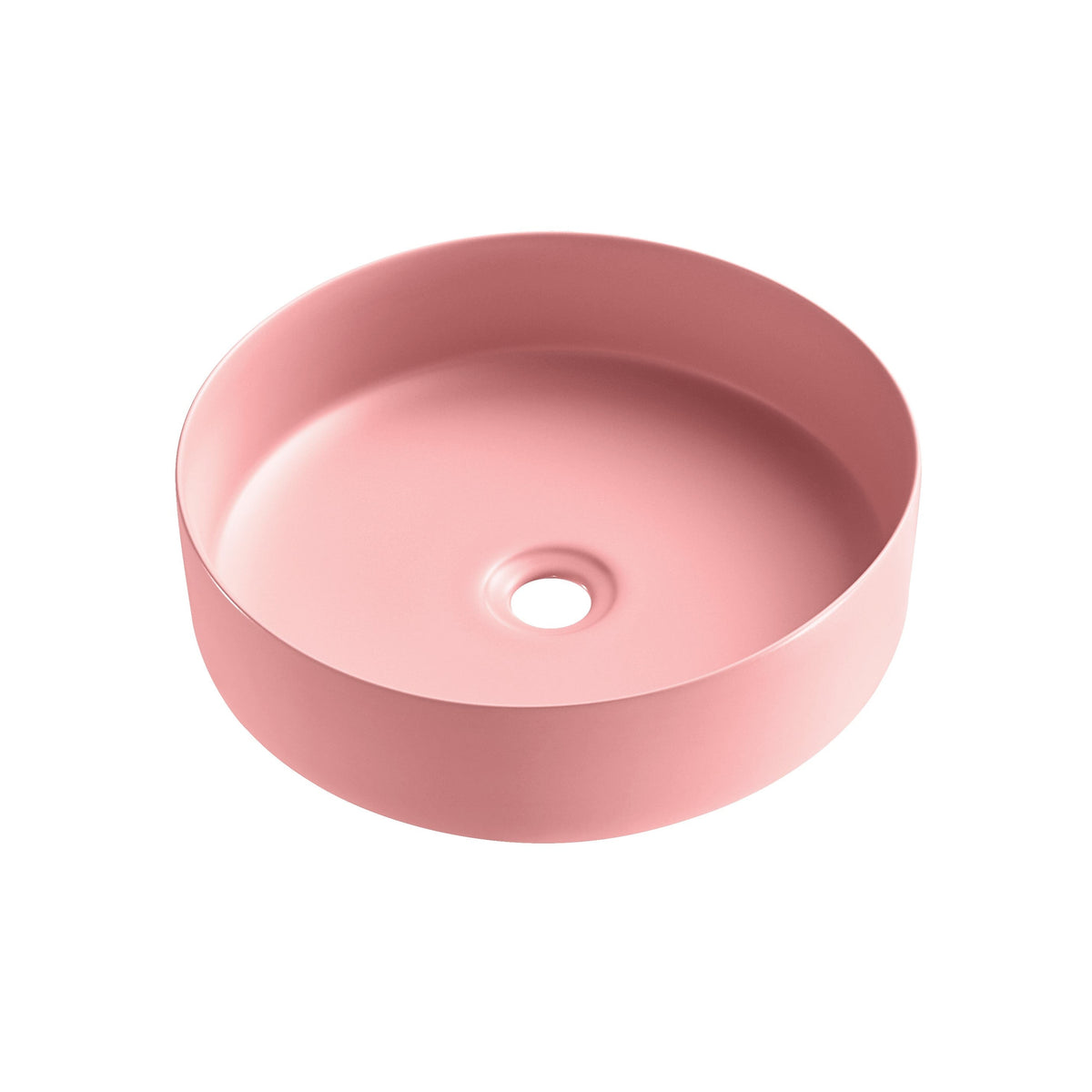 Above Counter Ceramic Basin 360 x 360 x 120mm - Matte Pink 1