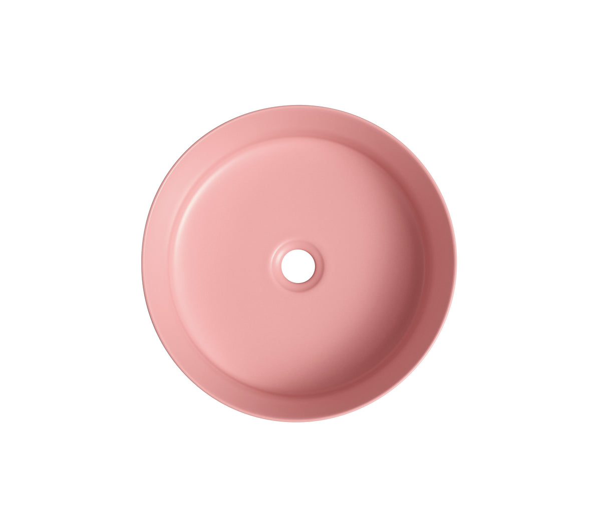 Above Counter Ceramic Basin 360 x 360 x 120mm - Matte Pink 2