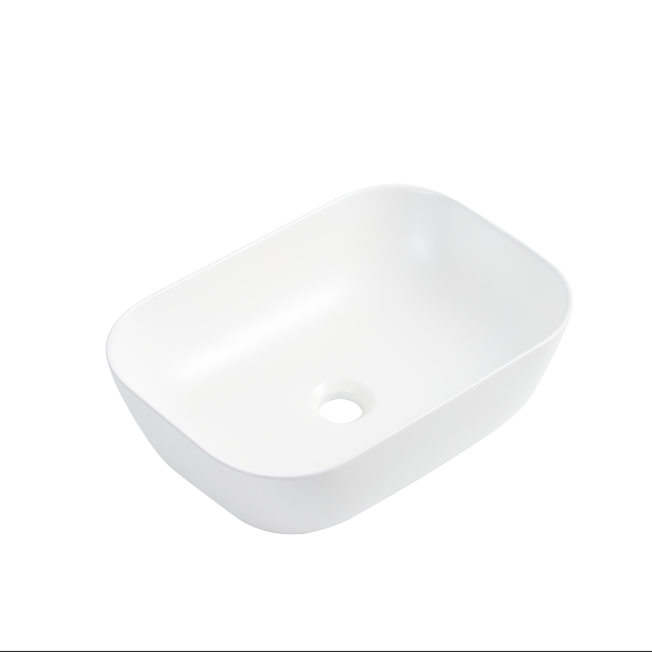 Above Counter Ceramic Basin 455 x 320 x 135mm - Matte White 1