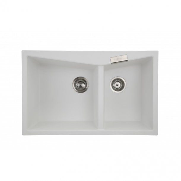 CGDB3220 Double Bowl Granite Sink 800 x 500 x 220mm - Snova White 1