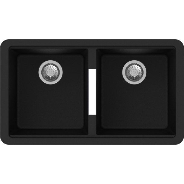 Double Bowl Granite Sink 824 x 481 x 241mm - Deep Black 1