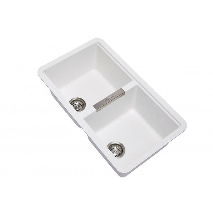 Double Bowl Granite Sink 824 x 481 x 241mm - Snova White 1