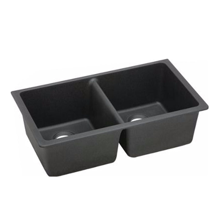 Double Bowl Granite Sink 838 x 476 x 241mm - Deep Black 1