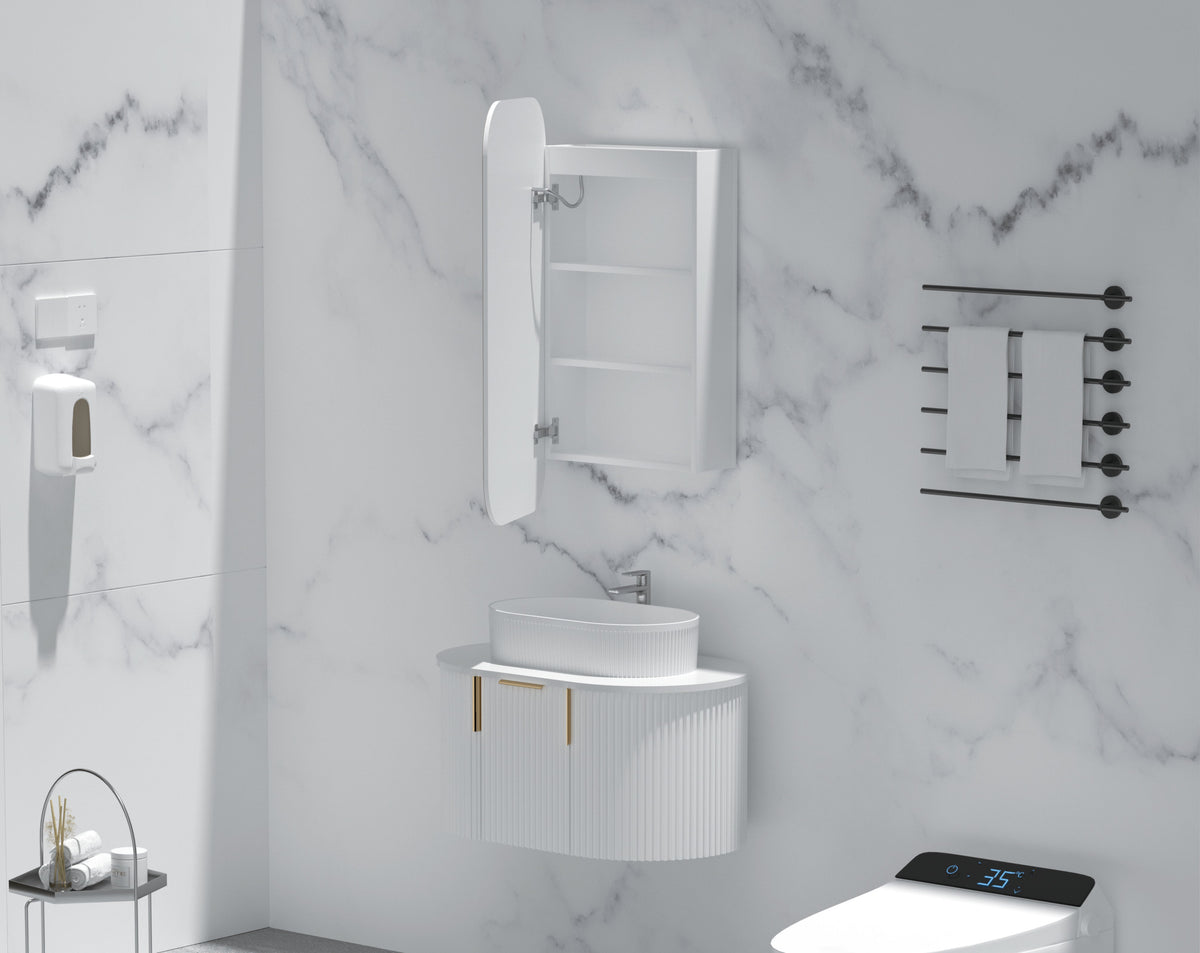 Earls Squircle LED Shaving Cabinet 450 x 900mm - Matte White 4