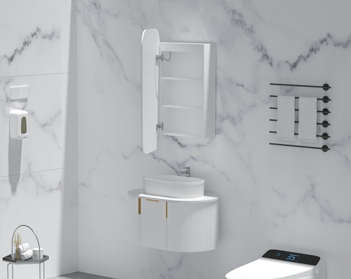 Earls Squircle LED Shaving Cabinet 450 x 900mm - Matte White 4