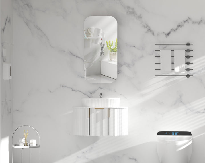 Earls Squircle Shaving Cabinet 450 x 900mm - Matte White 2