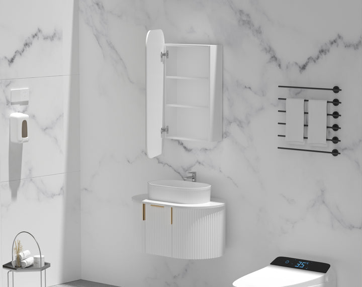 Earls Squircle Shaving Cabinet 450 x 900mm - Matte White 4