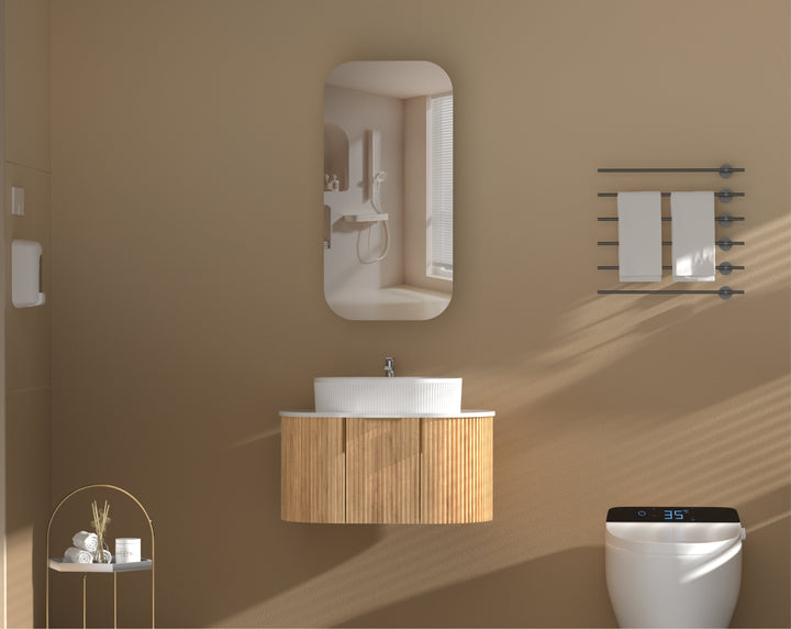 Earls Squircle Shaving Cabinet 450 x 900mm - Walnut 2