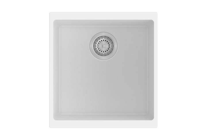 Enigma 100M Single Bowl Granite Sink 430 x 460 x 200mm - Snova White 1