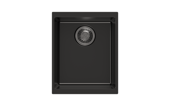Enigma 100N Single Bowl Granite Sink 370 x 460 x 200mm - Deep Black 1