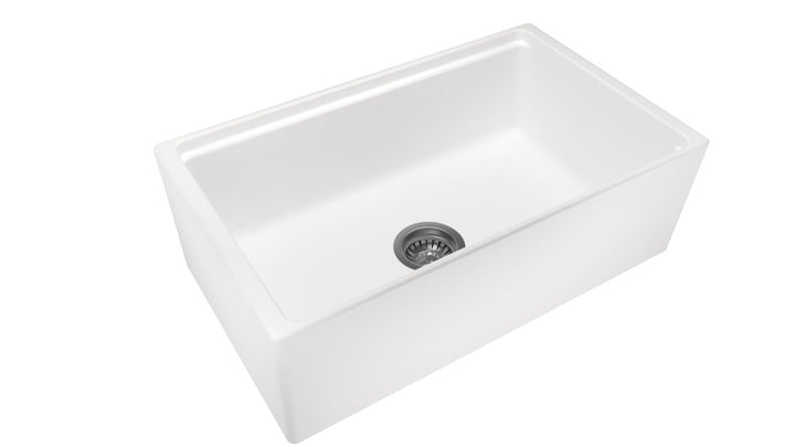 Fine Fireclay Single Bowl Farmhouse Sink 762 x 457 x 254mm - Snova White 1