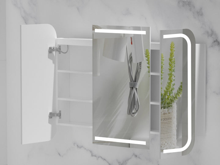 Grand Rounded Rectangle LED Shaving Cabinet 1200 x 800mm - Matte White 3