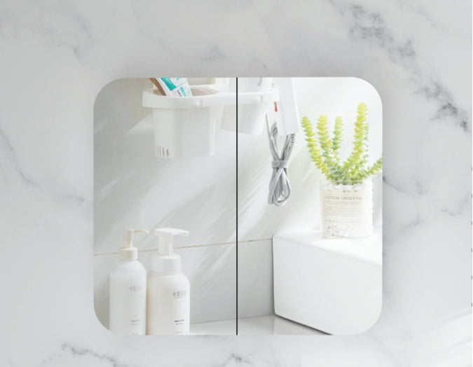 Grand Rounded Rectangle Shaving Cabinet 900 x 800mm - Matte White 1
