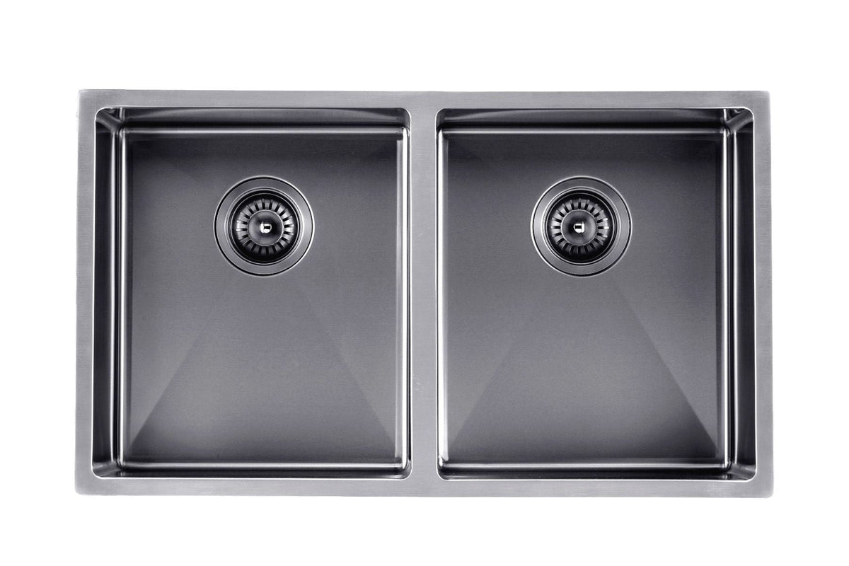 Handmade Double Bowl Sink 820 x 457 x 230mm - Gunmetal Grey 1
