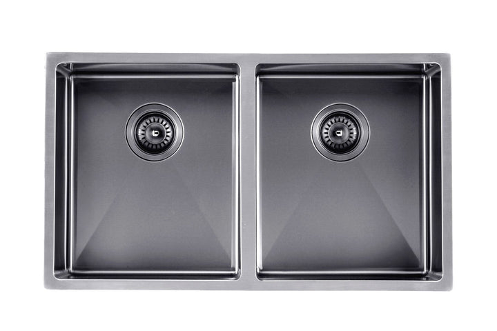 Handmade Double Bowl Sink 820 x 457 x 230mm - Gunmetal Grey 1