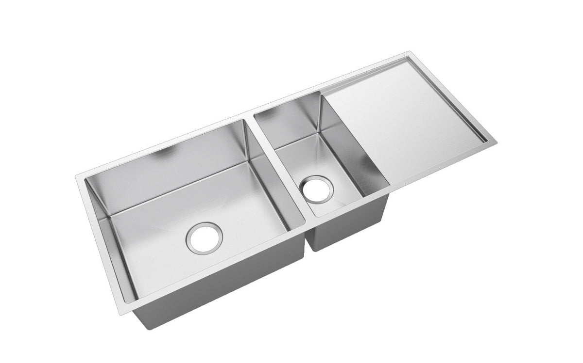 Handmade One and a Half Bowl Sink with Drainboard 1160 x 460 x 230mm - Stainless Steel 2