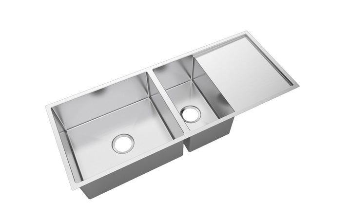 Handmade One and a Half Bowl Sink with Drainboard 1160 x 460 x 230mm - Stainless Steel 2