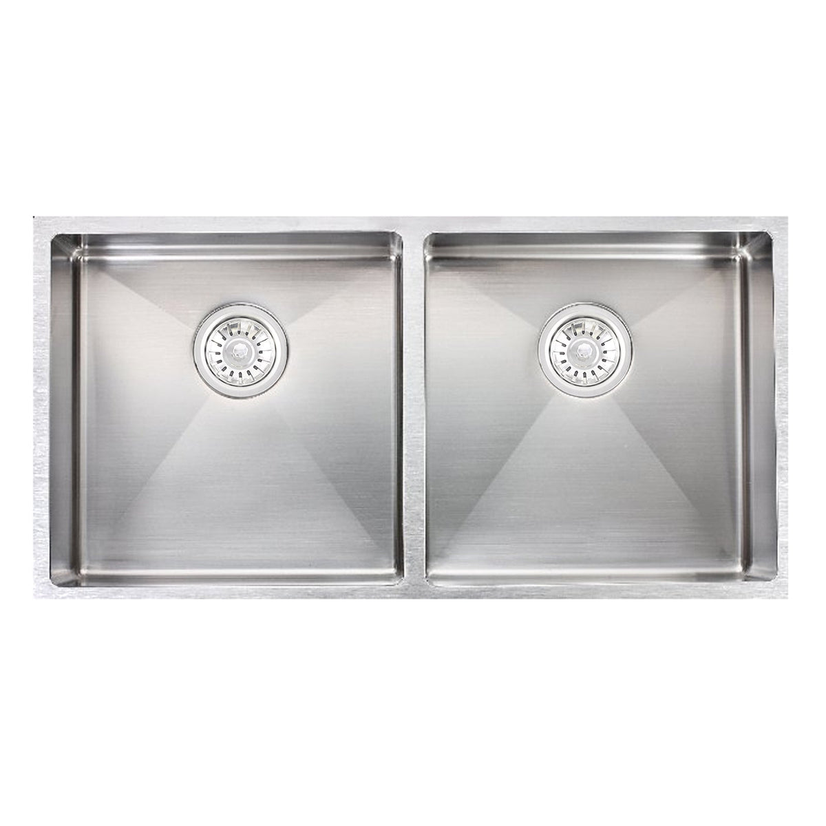 Handmade Round Edge Double Bowl Sink 865 x 440 x 190mm - Stainless Steel 1