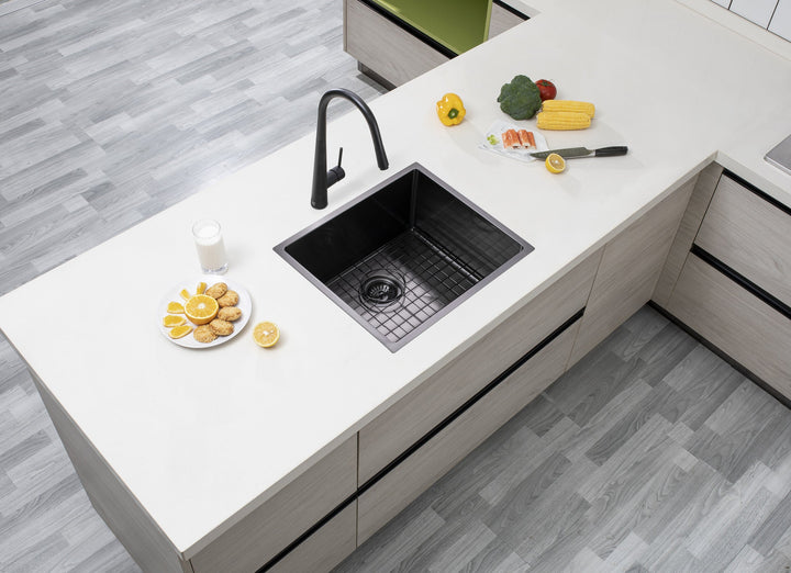 Handmade Round Edge Single Bowl Sink 500 x 440 x 230mm - Gunmetal Grey 2