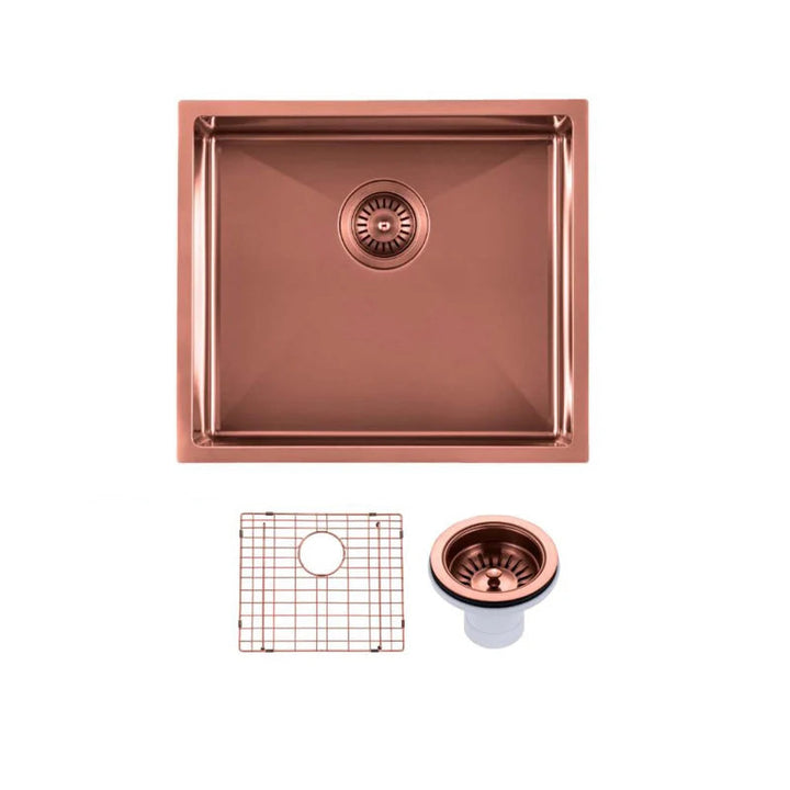 Handmade Round Edge Single Bowl Sink 510 x 450 x 230mm - Rose Gold 1