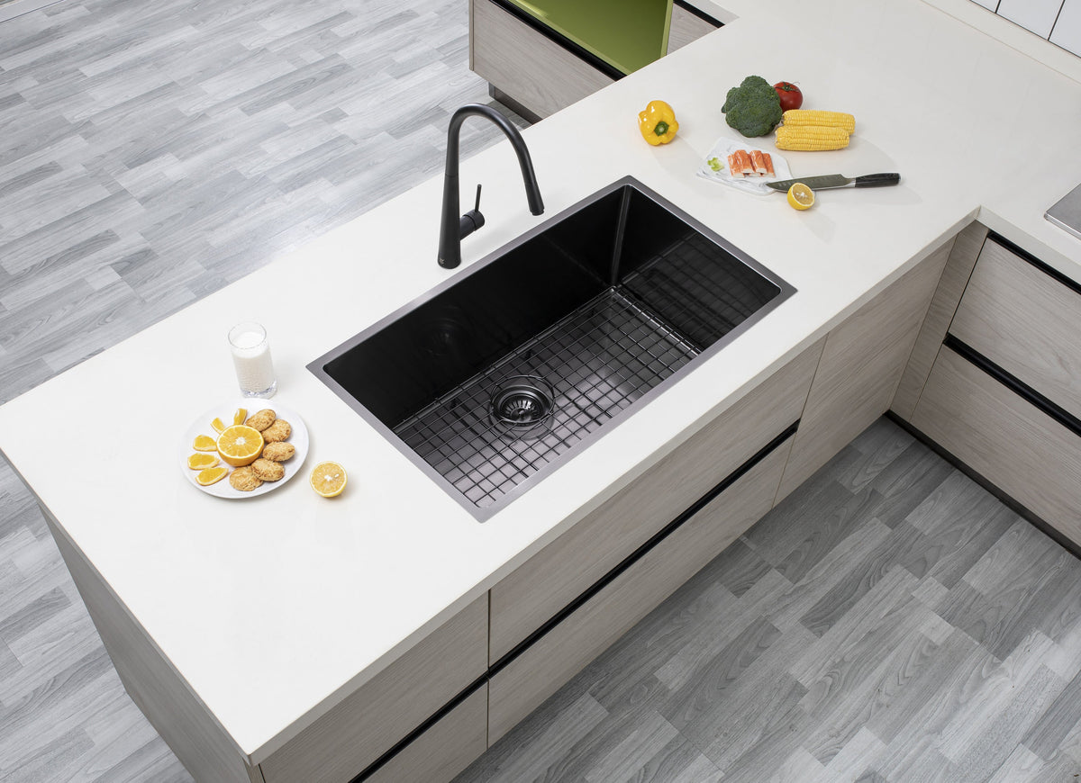 Handmade Round Edge Single Bowl Sink 762 x 457 x 254mm - Gunmetal Grey 2