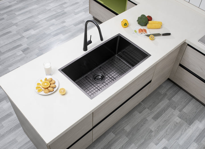 Handmade Round Edge Single Bowl Sink 762 x 457 x 254mm - Gunmetal Grey 2