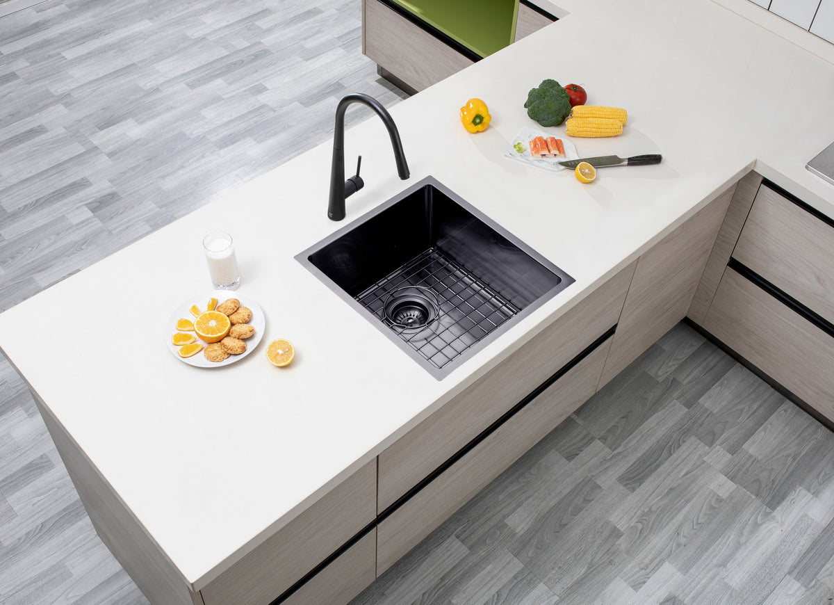 Handmade Single Bowl Sink 390 x 450 x 215mm - Gunmetal Grey 2