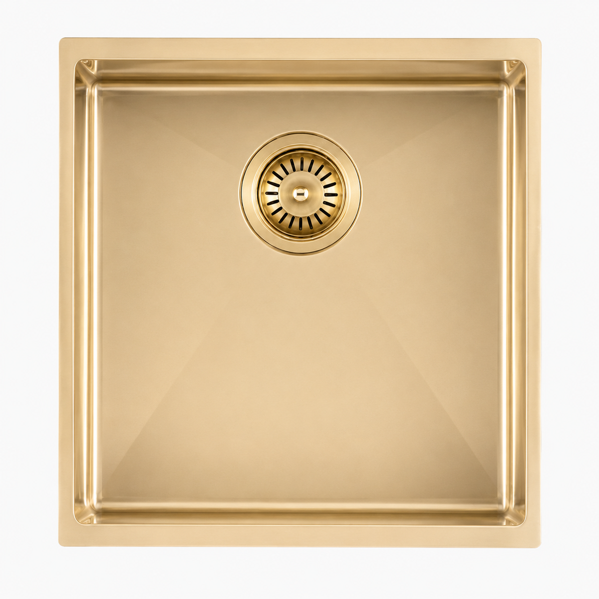 Handmade Single Bowl Sink 440 x 440 x 205mm - Light Brushed Gold 1