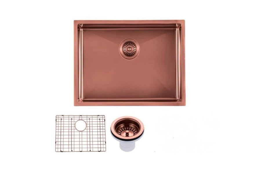 Handmade Single Bowl Sink 600 x 450 x 230mm - Rose Gold 3