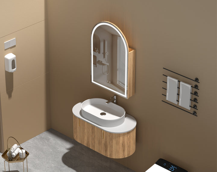 Imperial Arch LED Shaving Cabinet 600 x 900mm - Walnut 4