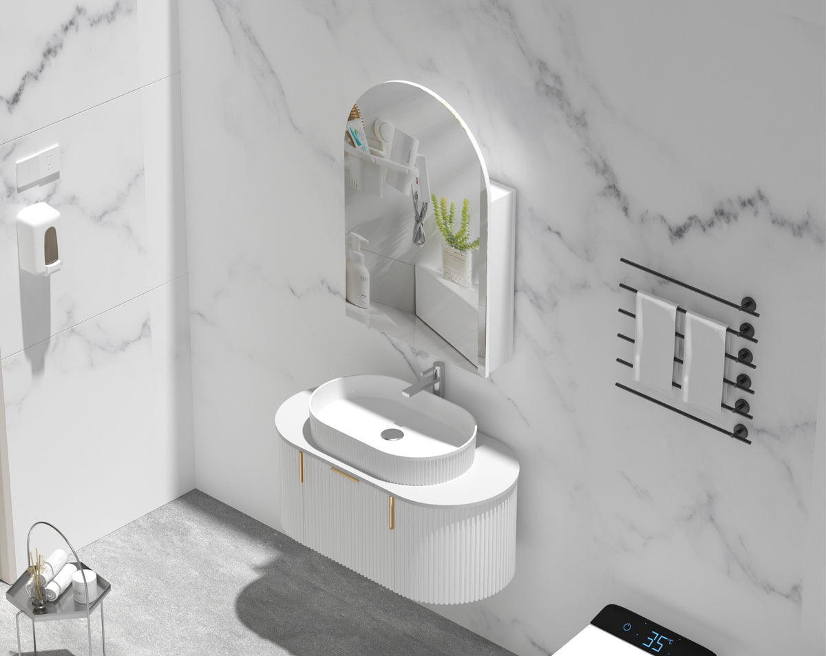 Imperial Arch Shaving Cabinet 600 x 900mm - Matte White 3