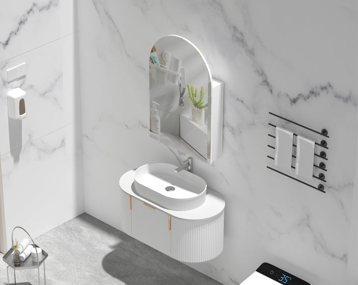 Imperial Arch Shaving Cabinet 600 x 900mm - Matte White 3