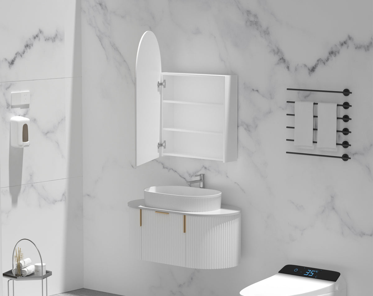 Imperial Arch Shaving Cabinet 600 x 900mm - Matte White 4