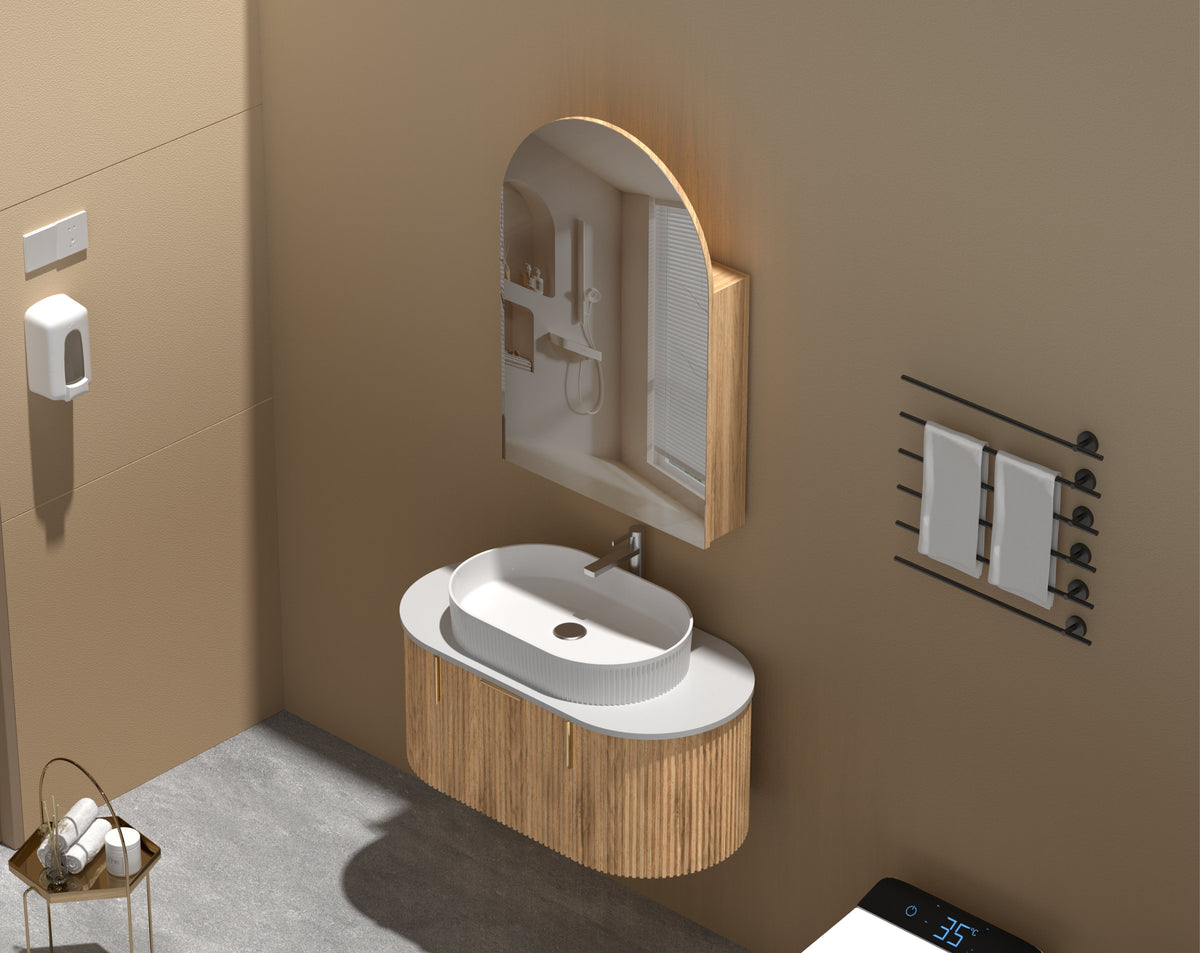 Imperial Arch Shaving Cabinet 600 x 900mm - Walnut 4
