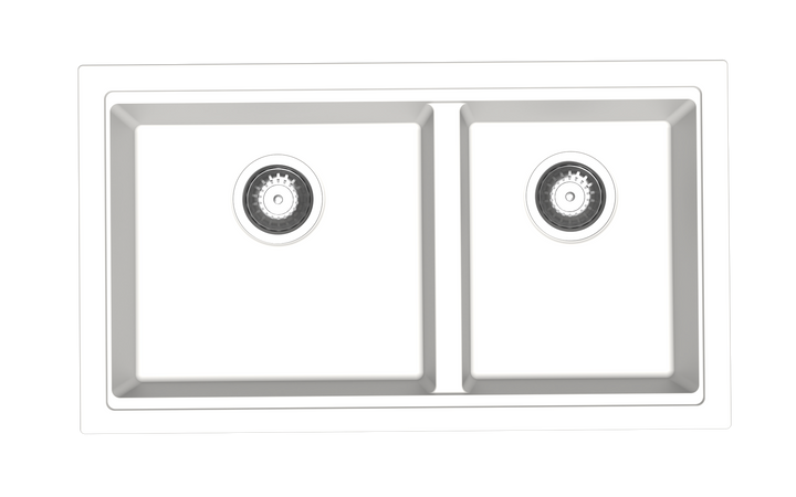 Maple 6040 Double Bowl Granite Sink 786 x 446mm - Snova White 1