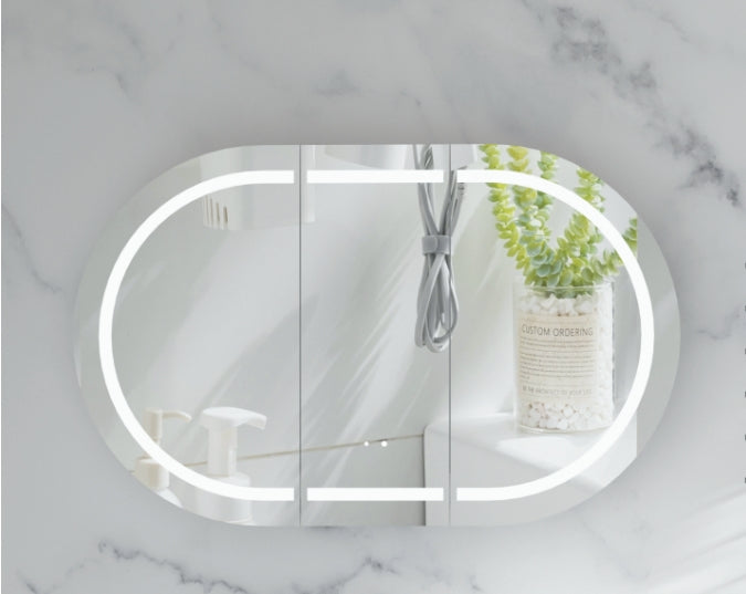 Mystic Oval LED Shaving Cabinet 1200 x 750mm - Matte White 1