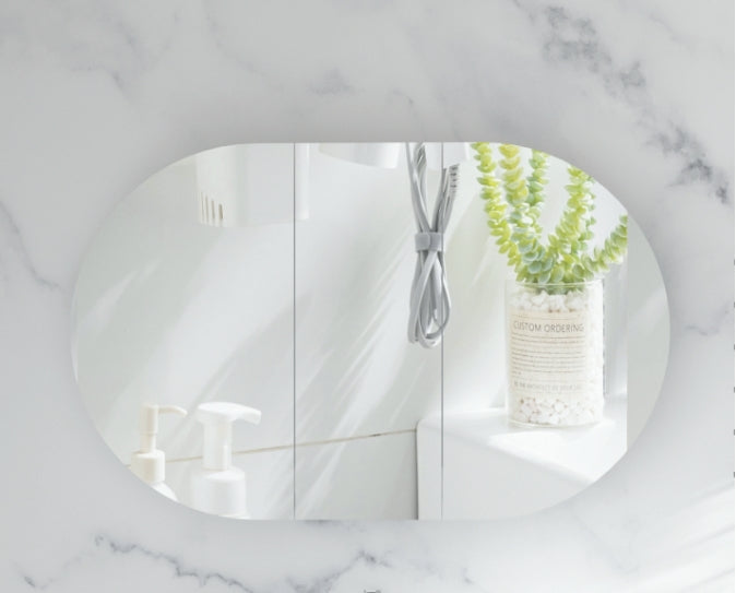Mystic Oval Shaving Cabinet 1200 x 750mm - Matte White 1
